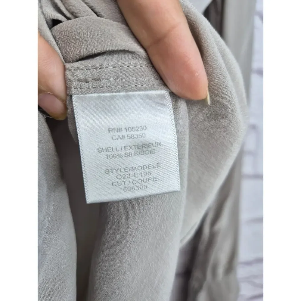 ​Equipment Femme 100% Silk Button Down Shirt Blouse Gray S Quiet Luxury Office - Picture 8 of 8